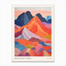 Mount Quincy Adams United States 1 Colourful Mountain Illustration Poster Canvas Print