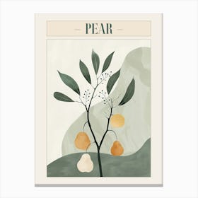 Pear Tree Minimal Japandi Illustration 1 Poster Canvas Print