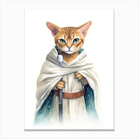 Abyssinian Cat As A Jedi 2 Canvas Print