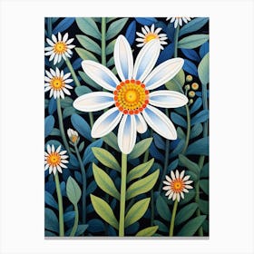 Flower Motif Painting Edelweiss 2 Canvas Print