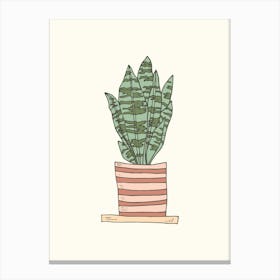 Sansevieria Black Coral In A Pot Canvas Print