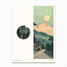 Yamagata Japan 4 Cut Out Travel Poster Canvas Print