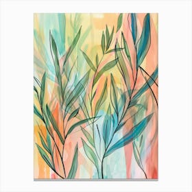 Watercolor Of Leaves Canvas Print