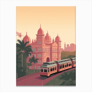 Mumbai India Travel Illustration 2 Canvas Print