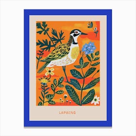 Spring Birds Poster Lapwing 1 Canvas Print