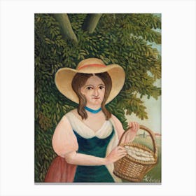 Woman With Basket Of Eggs, Henri Rousseau Canvas Print