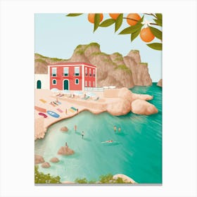 Sicily Illustration, Tonnara Di Scopello Canvas Print