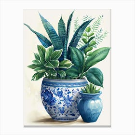 Chinese Potted Plants 1 Canvas Print