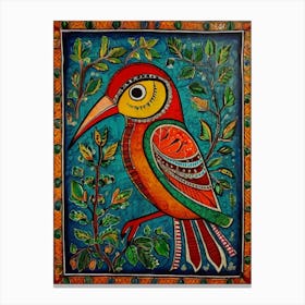 Default Traditional Indian Madhubani Style Painting Of A Birds 0 (2) Canvas Print