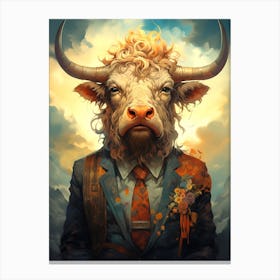 Bull In A Suit Canvas Print