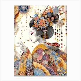 Japan Traditional Geisha Illustration By Ad 127 Canvas Print