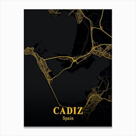 Cadiz Gold City Map 1 Canvas Print