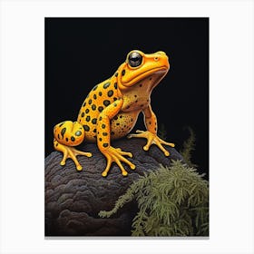 Golden Poison Frog Realistic Portrait 5 Canvas Print