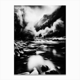 Black And White River 1 Canvas Print