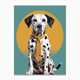 Dalmatian Dog Portrait In A Suit (3) Canvas Print
