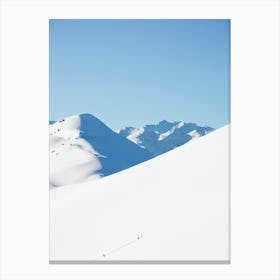Les Trois Vallées, France Minimal Skiing Poster Canvas Print