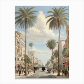 Palm Tree Street Canvas Print