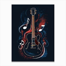 Guitar With Music Notes Canvas Print