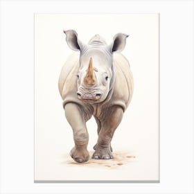 Simple Illustration Of A Rhino 2 Canvas Print