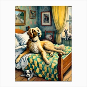 Dog In Bed Canvas Print