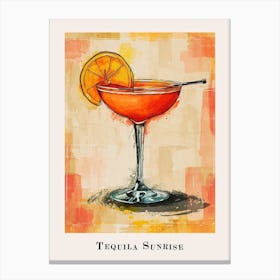 Tequila Sunrise Tile Poster Canvas Print