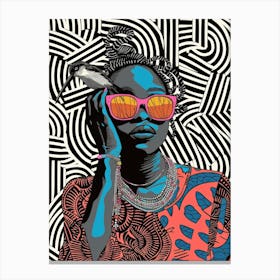 African Woman With Sunglasses 6 Canvas Print