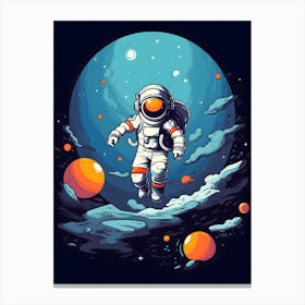 Space Explorer On The Moon Canvas Print