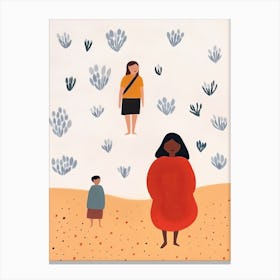 Summer In India, Tiny People And Illustration 4 Canvas Print