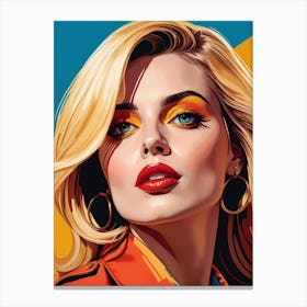 Woman Portrait In The Style Of Pop Art (39) Canvas Print