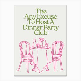 Dinner Party Club Canvas Print