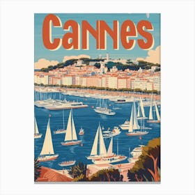 Aihrgdesign A Classic 1960s Travel Poster For Cannes 1 Canvas Print