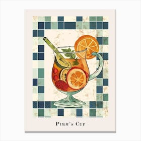 Pimm S Cup Tile Poster 1 Canvas Print