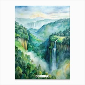 Dorrigo National Park Watercolor Painting Canvas Print