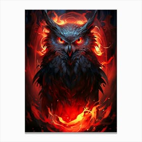 Owl Of Fire 1 Canvas Print