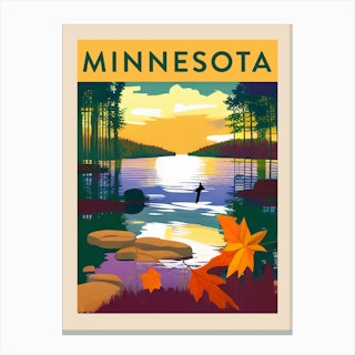 Minnesota Vintage Travel Poster Canvas Print