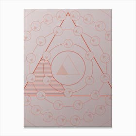 Geometric Abstract Glyph Circle Array in Tomato Red n.0189 Canvas Print