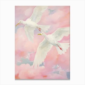 Pink Ethereal Bird Painting Albatross 1 Canvas Print