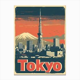 Aihrgdesign A Vintage Travel Poster Of Tokyo Canvas Print