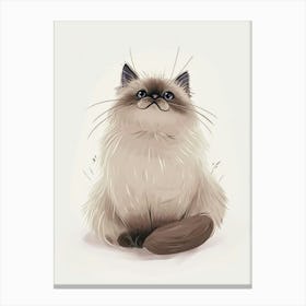 Himalayan Cat Clipart Illustration 2 Canvas Print