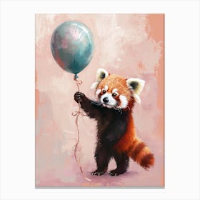 Cute Red Panda 6 With Balloon Canvas Print