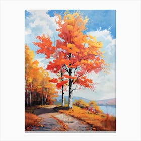 Landscape Fall Autumn Fall Leaves Canvas Print