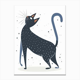 Black Cat Illustration 1 Canvas Print