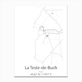 La Teste De Buch,France Minimalist Map Canvas Print