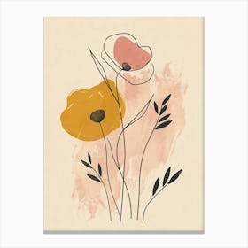 Turin Flower Market Boho Minimalist Style Canvas Print