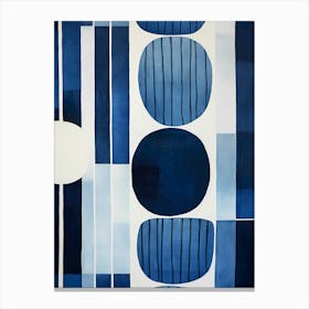 Blue And White mid century art Canvas Print