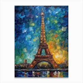Eiffel Tower Paris France Vincent Van Gogh Style 12 Canvas Print