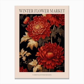 Chrysanthemums 11 Winter Flower Market Poster Canvas Print