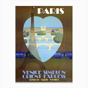 Paris Venice, Simplon Orient Express Canvas Print