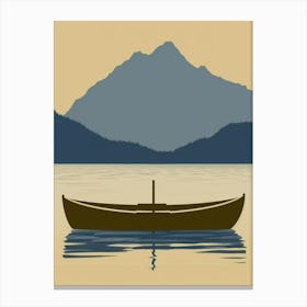 Canoe On The Lake Canvas Print