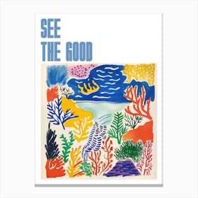 See The Good Poster Seaside Doodle Matisse Style 1 Canvas Print